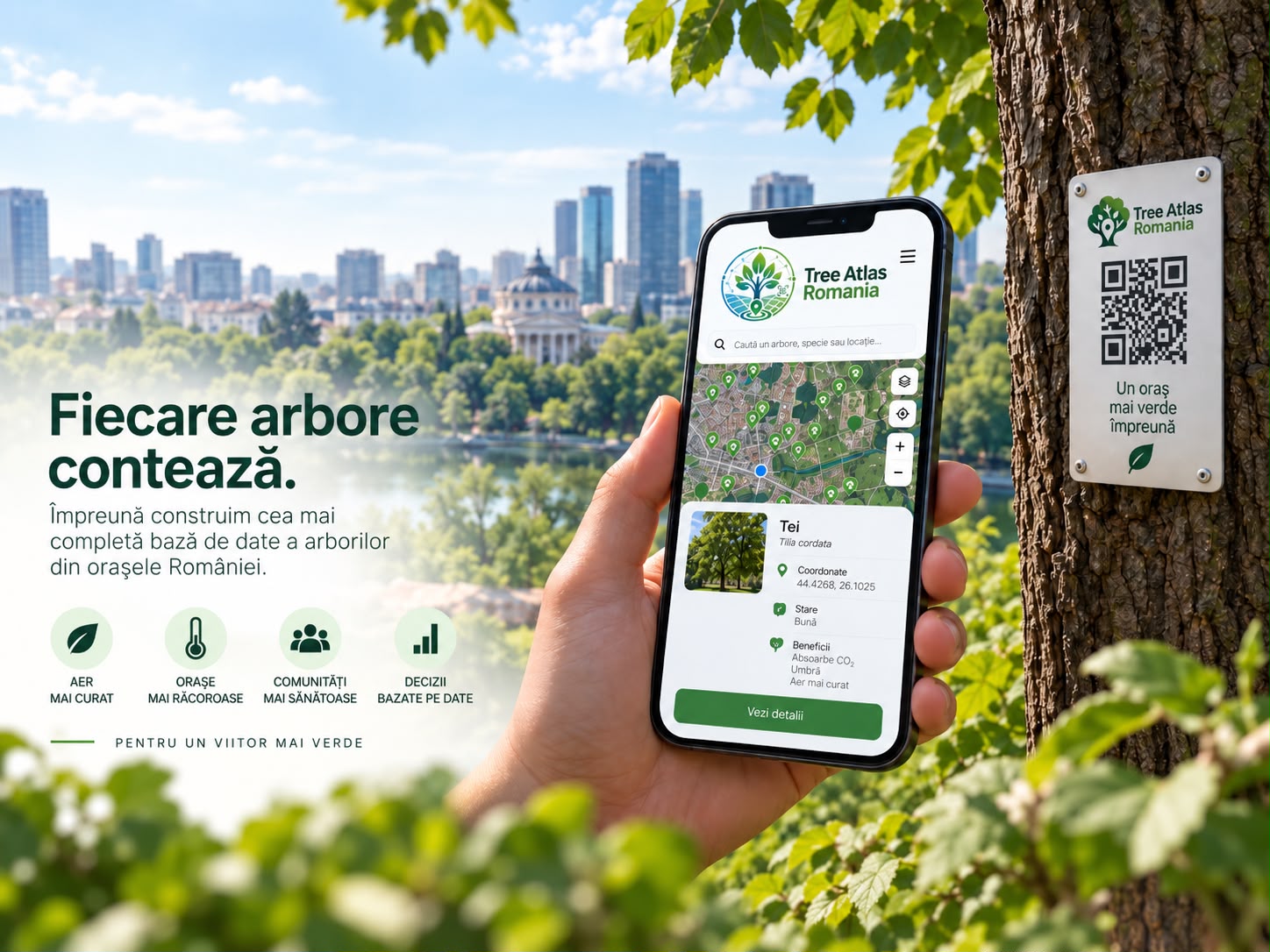 Digitalizarea patrimoniului verde: se dezvoltă o aplicație pentru inventarierea arborilor din orașele României