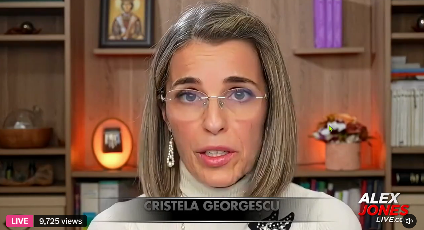 Cristela Georgescu compară regimul actual cu perioada de dinaintea anului 1989 în interviu cu Alex Jones