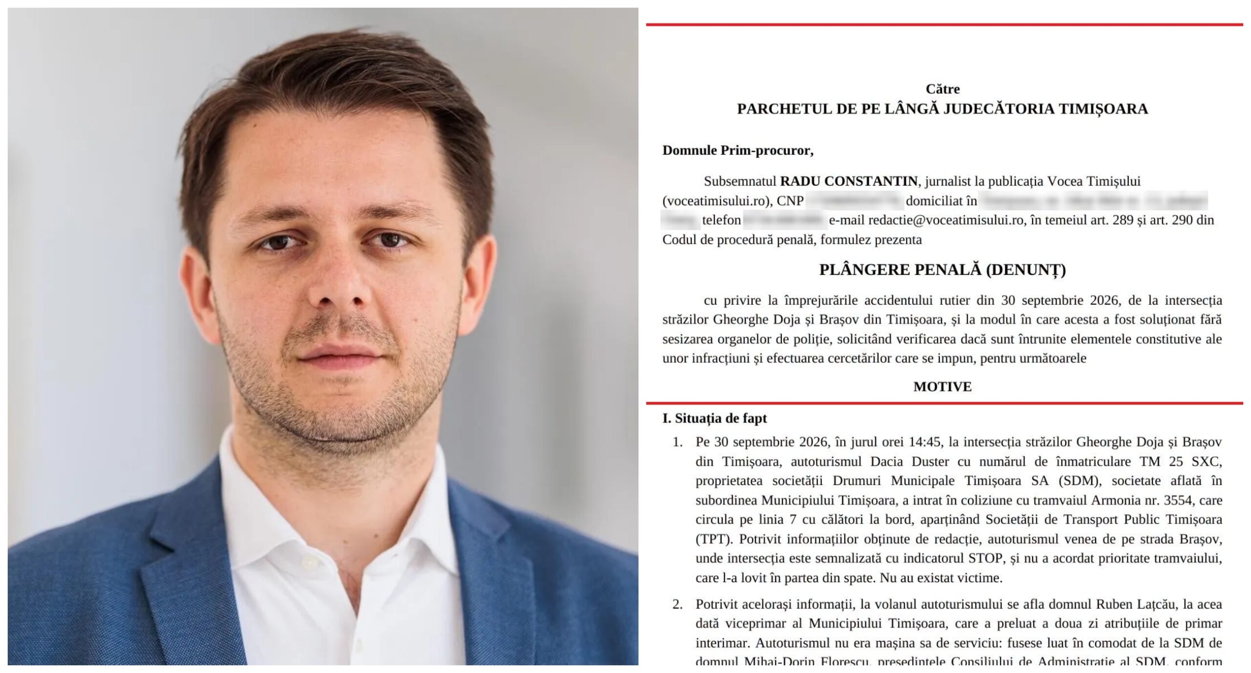 Scandal la Timișoara: Noul primar Ruben Lațcău este vizat de o plângere penală după un accident rutier